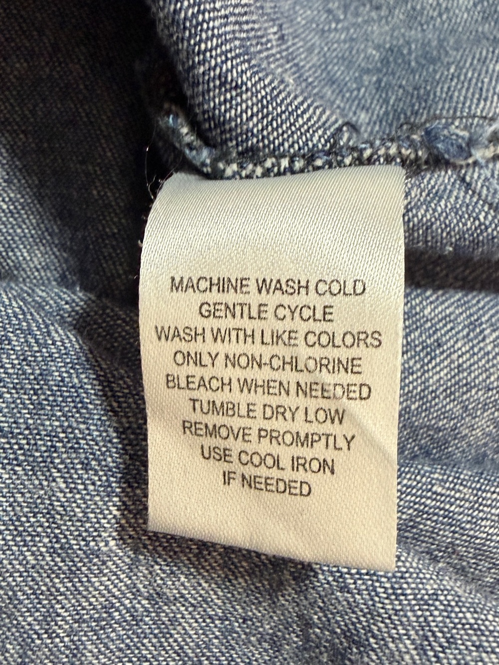 Derek Heart Denim Tunic Dress L 100% Cotton Button Front Roll Tab - Picture 10 of 10